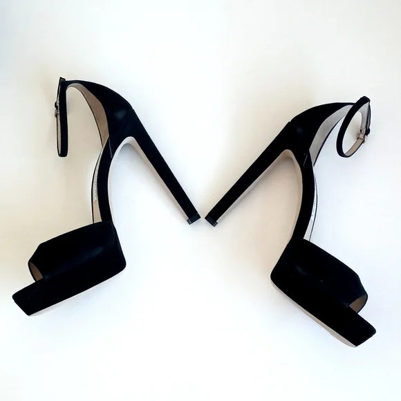 Jimmy Choo Black Suede Pattie Peep Toe Heels 39 (9) - Picture 10 of 16